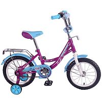 265171   Велосипед детский 16" Mustang со страховочными колесами / цвет фиолетовый/голубой					