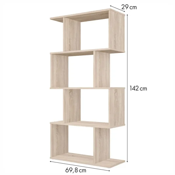 Polini Home Стеллаж фигурный Smart, 4 секции / цвет дуб