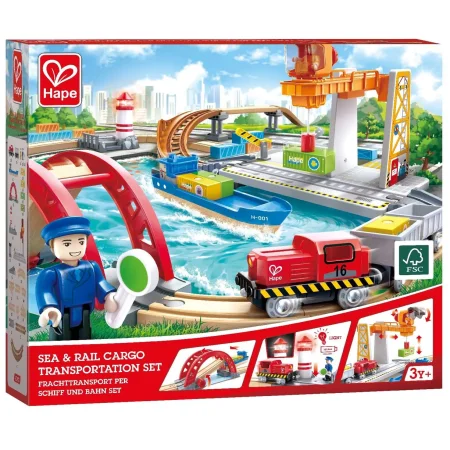 Hape Игровой набор Железнодорожные перевозки в порту / цвет коричневый