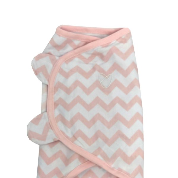 Summer Infant Конверт для пеленания на липучке SwaddleMe / цвет белый/розовый (зигзаги)