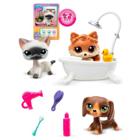 Набор "Груминг спа": три фигурки мини-животных с аксесс,, коллекция Littlest Pet Shop
