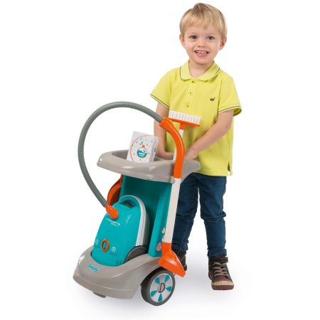 Smoby тележка для уборки с электронным пылесосом "artec 2 rowenta"