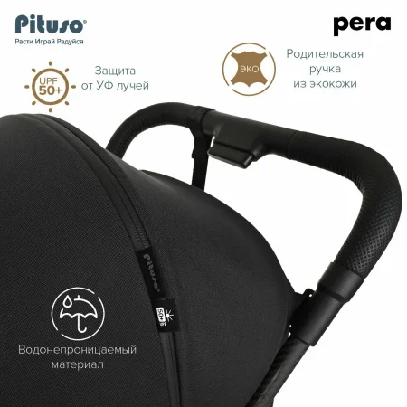Коляска PERA (прогул)рама carbon/PU,New (Black)
