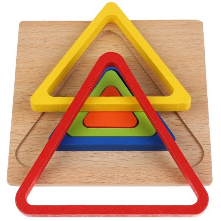Буратино Развивающая игрушка из дерева «Радужные геометрики»