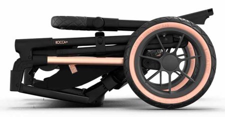 Moon Коляска 2 в 1 Style Rocca / цвет Rosegold (черный, рама розовое золото)