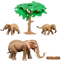 Паремо Фигурки из серии "Мир диких животных": Семья слонов, 5 предметов					