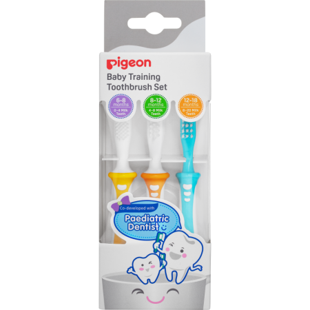 PIGEON Baby Training Toothbrush Set Щетка зубная дет шаг 1/2/3. 6м+ 