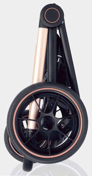 MowBaby Коляска 3 в 1 Zoom PU / цвет Gold Black (черный, золотая рама)