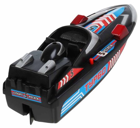 Технодрайв Катер "Турбо" на батарейках / цвет черный