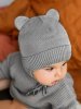 Amarobaby Шапка вязаная Pure Love Bear, зимнюю / обхват головы 38-40 см / цвет серый
