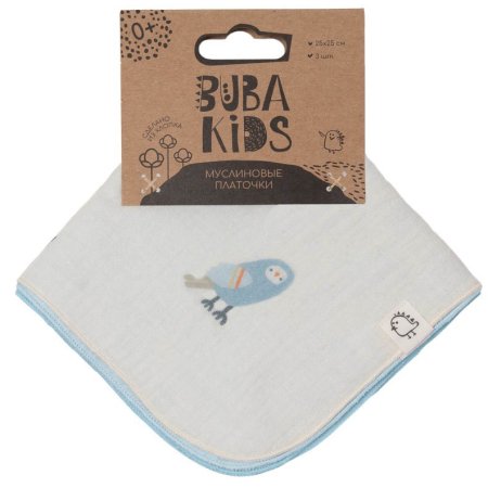 Buba Kids Платочки муслиновые / цвет Таёжная ночь, нежно-голубой, синяя пастель