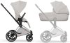 Коляска 2в1 CYBEX Priam Style Chrome Brown + спальный блок (City Grey)