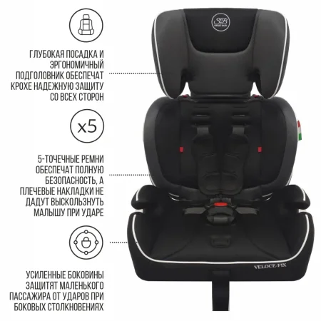 Sweet Baby Автокресло Veloce B-FIX / цвет Black/черный