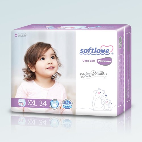 Softlove Подгузники ультратонкие детские Platinum ХXL от 15кг, 34 штук / цвет белый