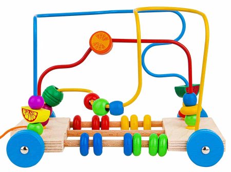 Деревянный лабиринт-каталка "Счеты"