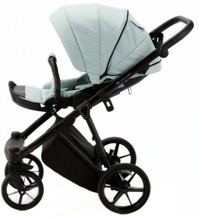 Adamex Коляска 2 в 1 Belissa / цвет серо-зеленая ткань + серо-зеленая кожа