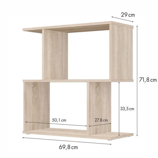 Polini Home Стеллаж фигурный Smart, 2 секции / цвет дуб