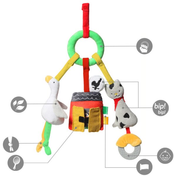 BabyOno Игрушка-подвеска развивающая On The Farm