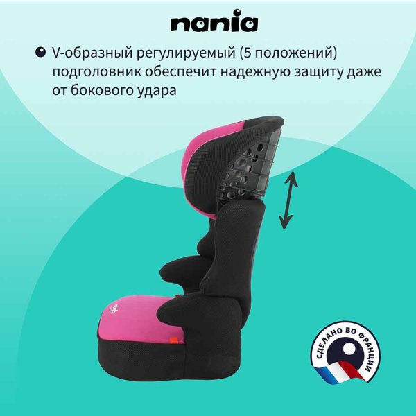 Nania Автокресло Befix Access (15-36 кг) / цвет Berry (черный-розовый)