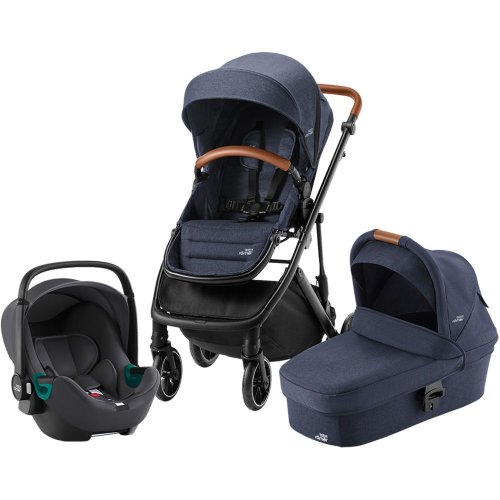 Britax Roemer Коляска 3 в 1 Strider M + Baby-safe 3 i-Size / цвет Navy Ink, Midnight Grey (Синий, Серый)