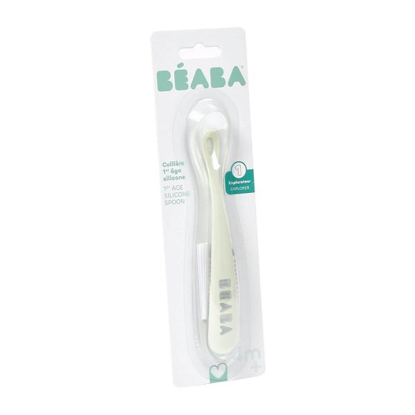 Силиконовая ложка Beaba 1st Age (Misty Green), с 4 месяцев, в блистерной упаковке
