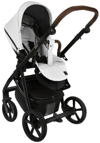 Roan Коляска 2 в 1 Esso 2025 / цвет leather White-black (черно-белая кожа)