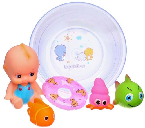 Крошка Я Набор резиновых игрушек для ванны «Пупс в ванне»