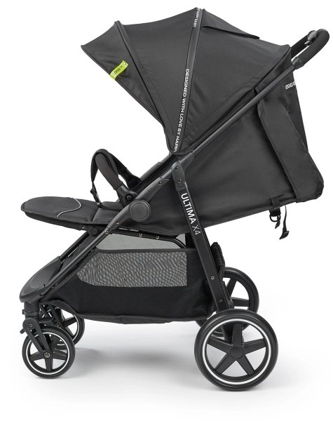 Happy Baby Коляска прогулочная Ultima V2 X4, 4 колеса, съемный бампер / black