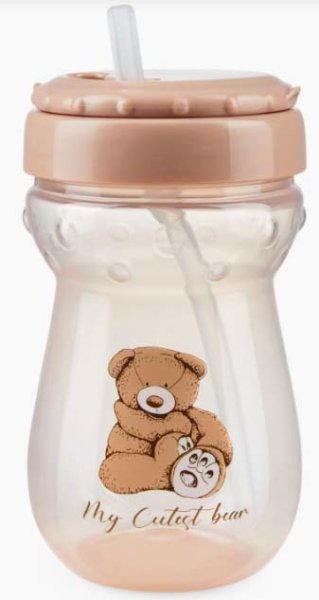 Happy Baby Поильник с трубочкой, 360 мл / цвет bear (бежевый)