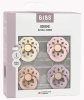 Bibs Набор пустышек Boheme, латекс, с 6 месяцев Ivory, Blush, Blossom, Dusky Lilac