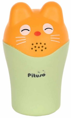 Pituso Ковш "Котик" с крышкой / цвет фисташковый