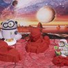 Космический песок "Космическое путешествие", красный светится в темноте