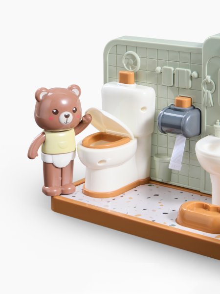 Игрушечный набор ванная Happy Baby HAPPY BATHROOM, игрушки для девочек и мальчиков, игровой набор с медвежонком