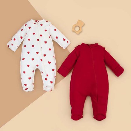 KinDerLitto Комбинезон на молнии "Мое сердечко", 2 штуки