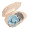 Комплект пустышек из натурального латекса S (0-6 мес), 2 шт,Baby blue/ Light grey классика, 
