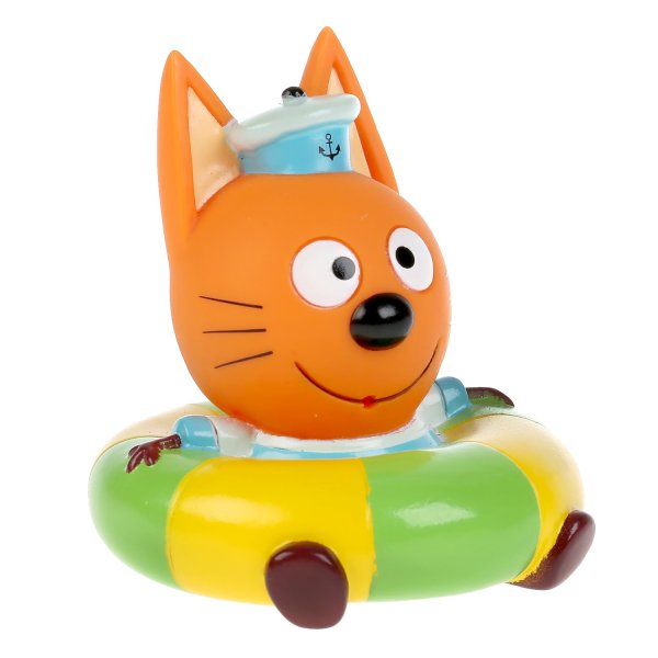Капитошка Игрушки из пластизоля для ванны Три кота. Коржик на круге 300706 / цвет оранжевый