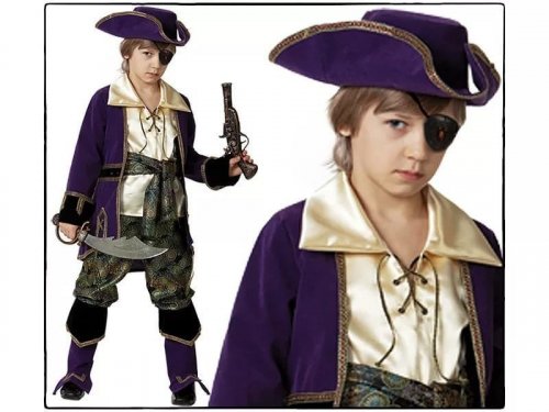 Карнавальный костюм /  Капитан пиратов лиловый / возраст на 5-6 лет / рост 116 см