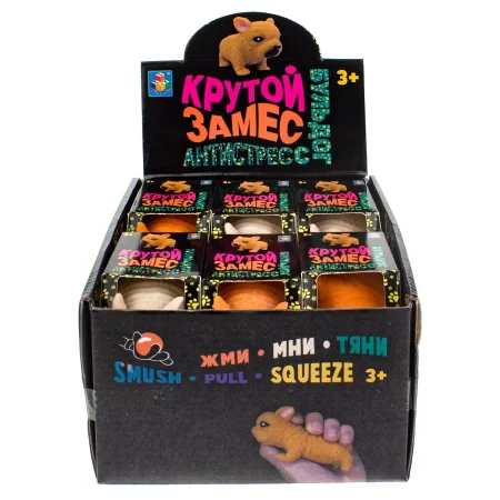1Toy Игрушка-антистресс Крутой замес Супер Бульдог тянущийся / цвет оранжевый, серый