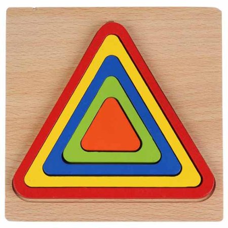 Буратино Развивающая игрушка из дерева «Радужные геометрики»