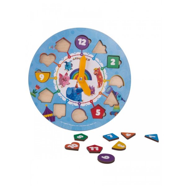 Деревяшки Игрушка Часы-сортер / цвет голубой