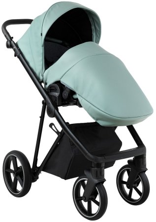 ROAN Коляска 2 в1 Sol короб+прогу.leather(Кожа,2мес) (Misti Mint/Grey/руч. Серый)