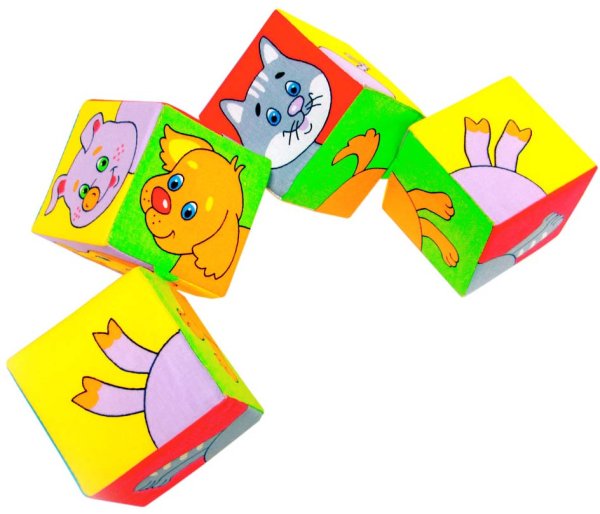 Мякиши Кубики "Собери картинку" Домашние животные