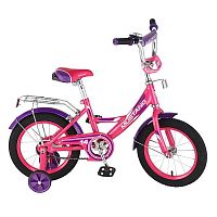Велосипед детский 14" Mustang A-тип / страховочные колеса / звонок / розовый + фиолетовый