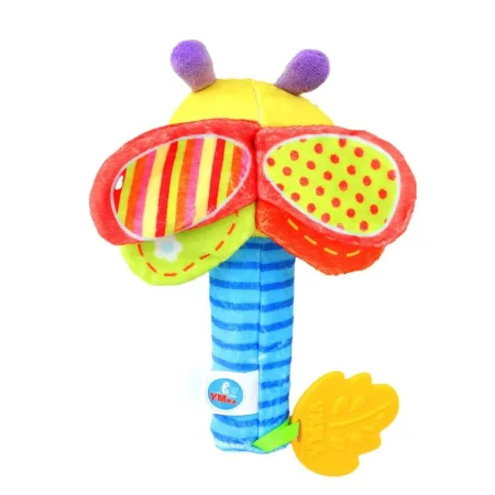 Умка Текстильная игрушка погремушка - пищалка, бабочка на блист.,в кор.250шт