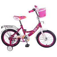 265203   Велосипед детский 14" Barbie / страховочные колеса / бело-розовый					