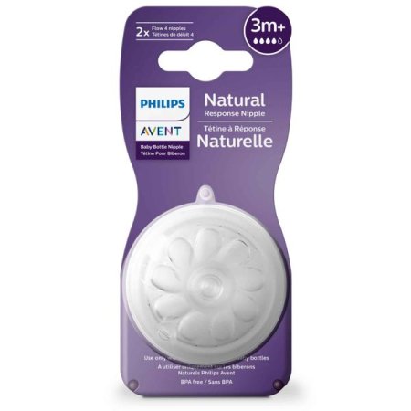 Avent Соска Natural Response, с 3 месяцев, 2 шт., поток 4/6