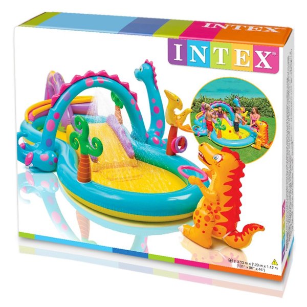 Intex Игровой центр ДиноЛэнд 333*229*112 см 6 мячиков+душ
