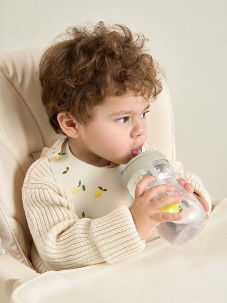 Happy Baby Поильник с трубочкой lemon, 360 мл