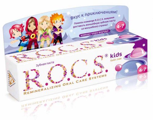 R.O.C.S. Kids Зубная паста "Бабл Гам", от 4 до 7 лет
