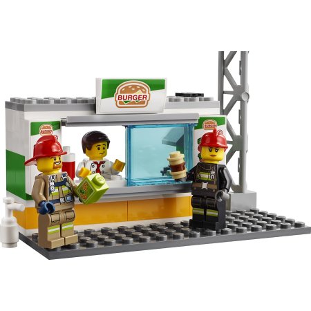 Lego city fire конструктор пожар в бургер-кафе / разноцветный